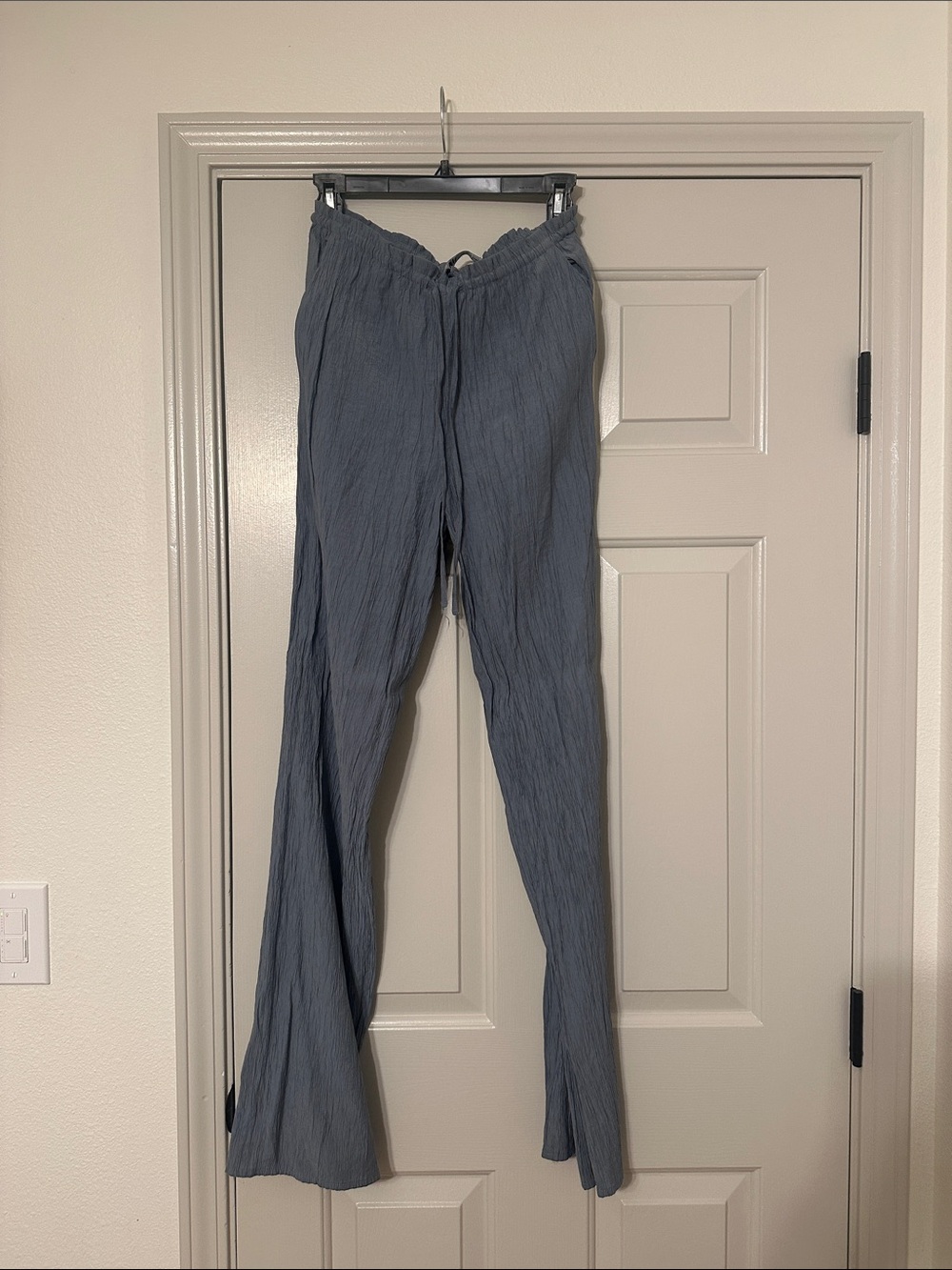 Zara crinkled blue pants